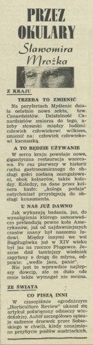 Przez okulary Sławomira Mrożka