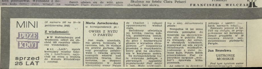 Miniprzekrój sprzed 25 lat