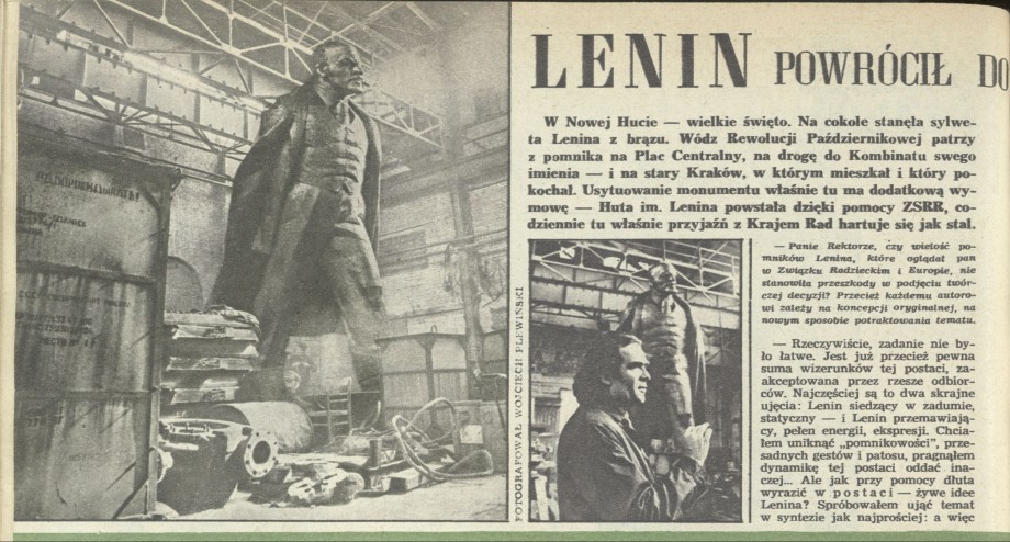 Lenin powrócił do Krakowa na aleję róż