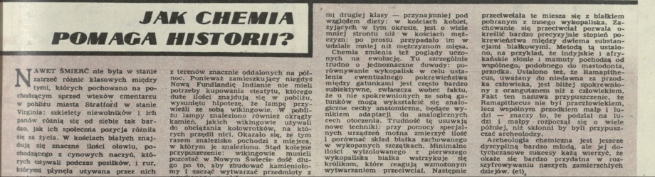 Jak chemia pomaga historii?