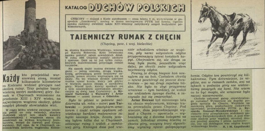 Katalog duchów polskich: Tajemniczy Rumak z Chęcin