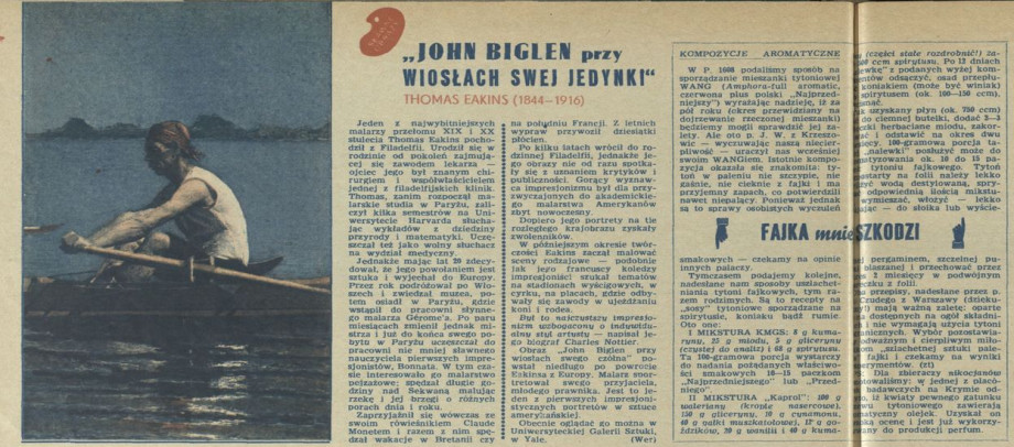 Sławne obrazy – "John Biglen przy wiosłach swej jedynki"