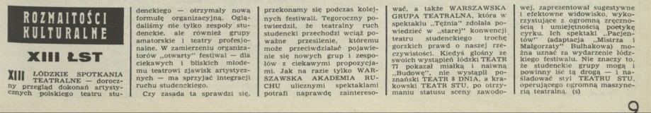 Rozmaitości kulturalne