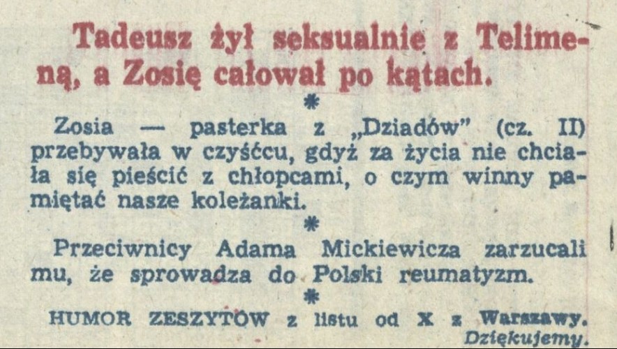 Humor zeszytów