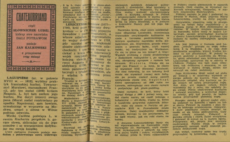 Chateubriand czyli sChateaubriand czyli słowniczek ludzi, którzy swe nazwiska dali potrawomłowniczek ludzi, którzy swe nazwiska dali potrawom