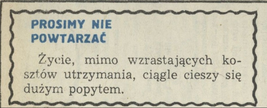 Prosimy nie powtarzać