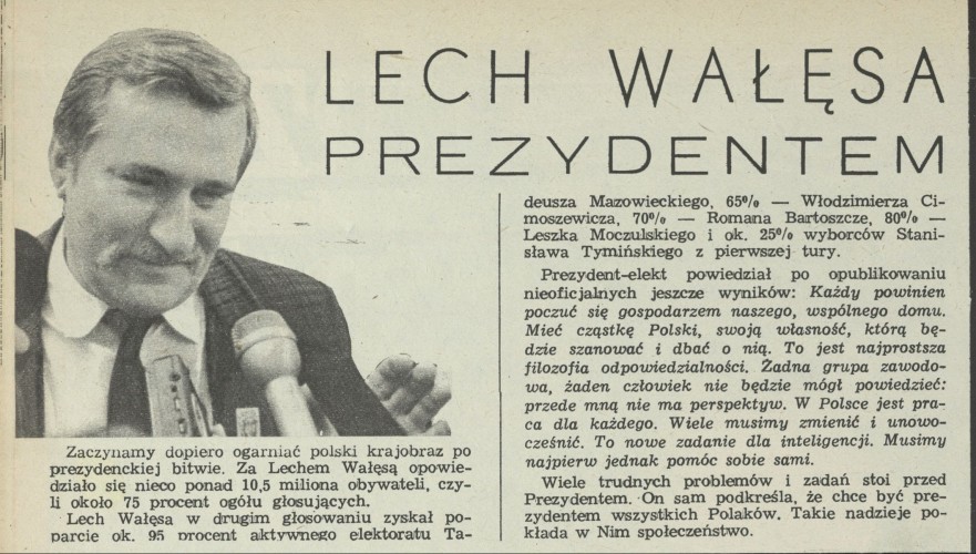 Lech Wałęsa prezydentem 
