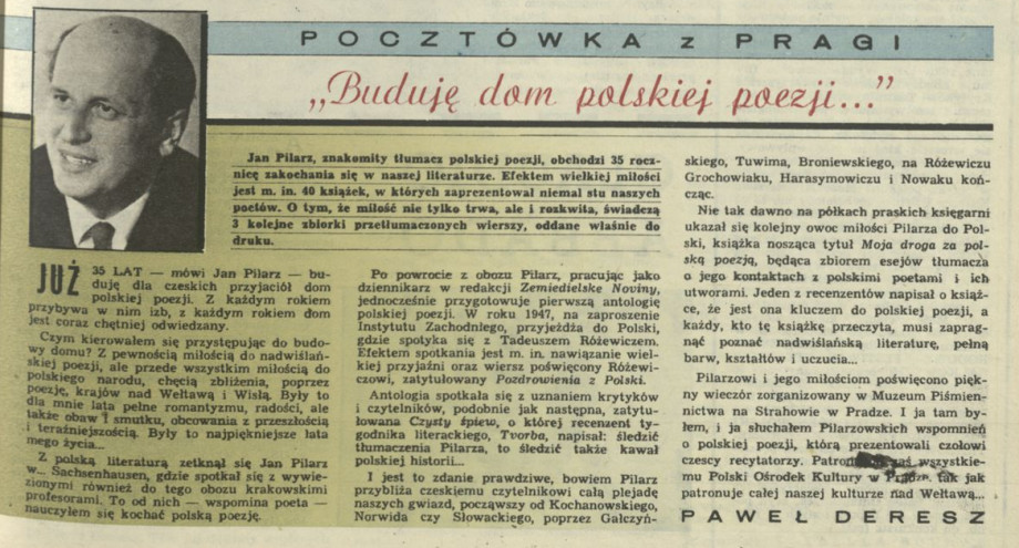 "Buduję dom polskiej poezji..."