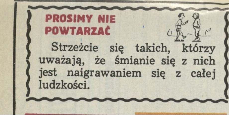 Prosimy nie powtarzać