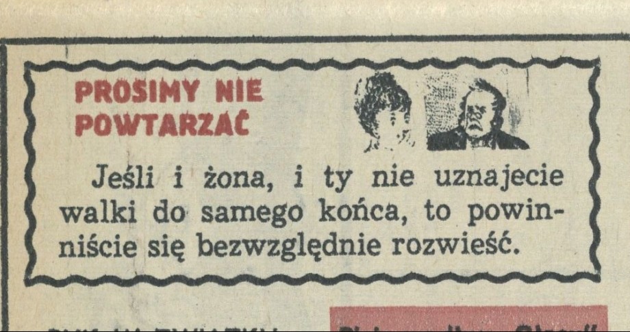 Prosimy nie powtarzać