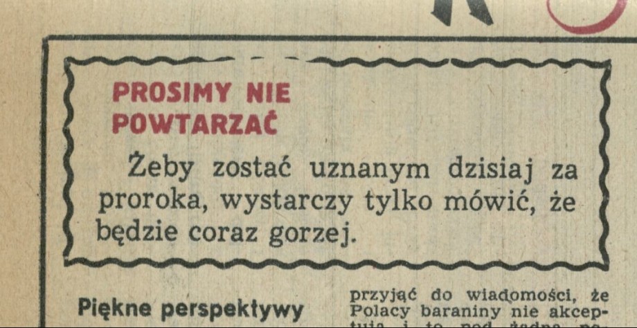 Prosimy nie powtarzać