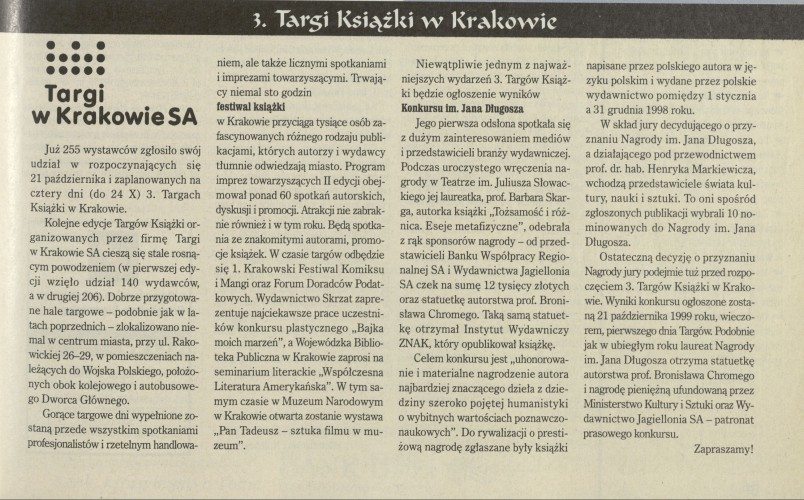 Targi Książki w Krakowie