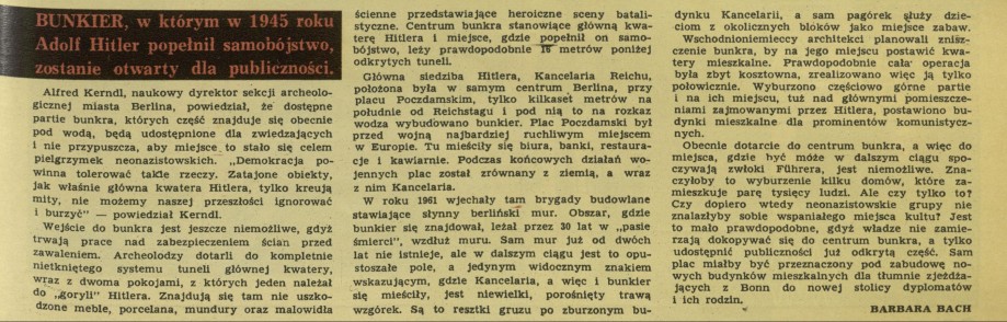 Bunkier, w którym w 1945 roku Adolf Hitler popełnił samobójstwo zostanie otwarty dla publiczności 