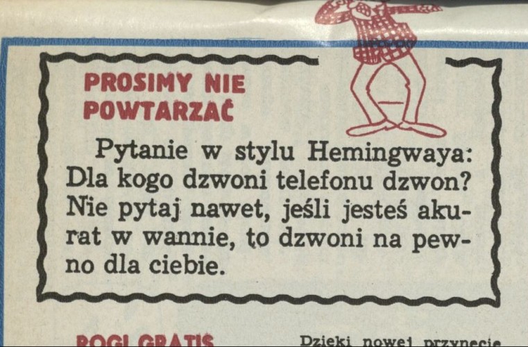 Prosimy nie powtarzać