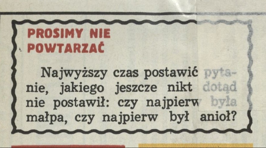 Prosimy nie powtarzać