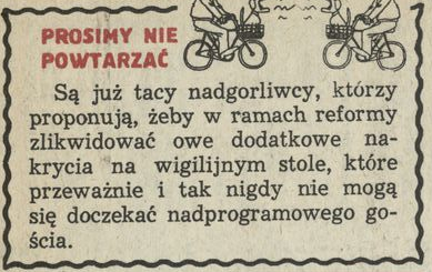 Prosimy nie powtarzać