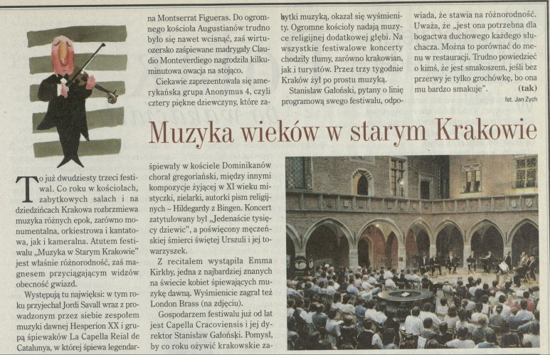 Muzyka wieków w starym Krakowie