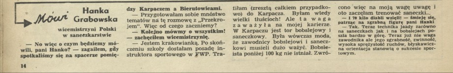 Mówi Hanka Grabowska - wicemistrzyni Polski w saneczkarstwie
