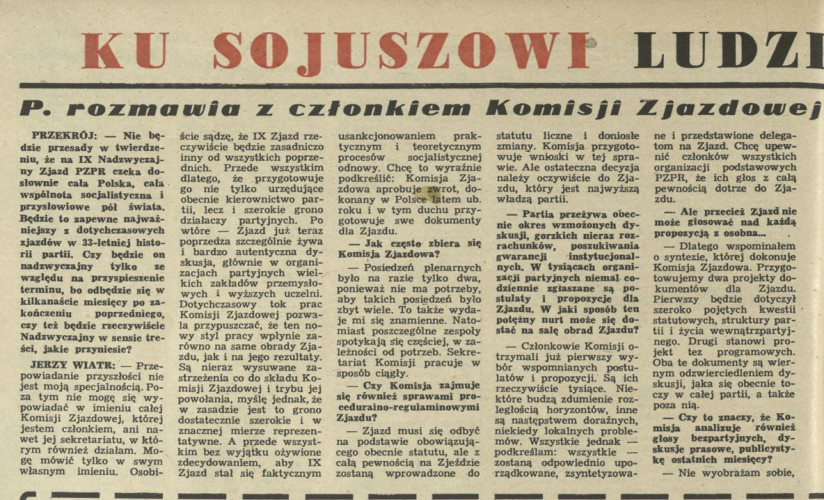 Ku sojuszowi ludzi ideowych i rozumnych – rozmowa z prof. dr. Jerzym Wiatrem