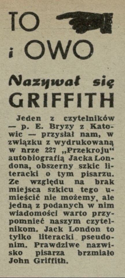 Nazywał się Griffith