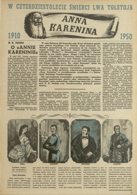 W czterdziestolecie śmierci Lwa Tołstoja - Anna Karenina