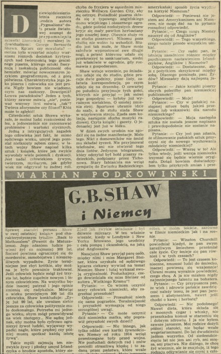 G.B.Shaw i Niemcy