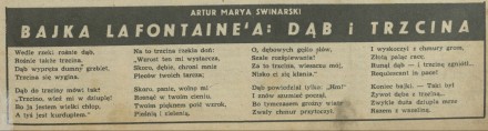 Bajka La Fontaine'a: dąb i trzcina