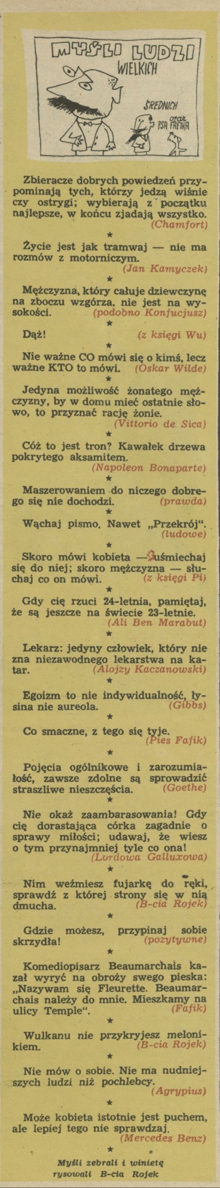 Myśli ludzi wielkich i średnich oraz psa Fafika