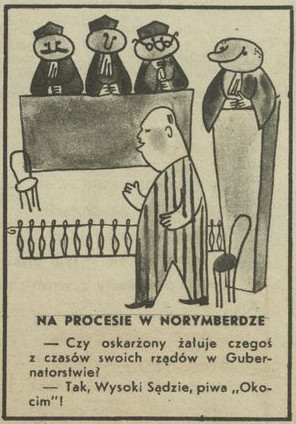 Rysunek: Na procesie w Norymberdze