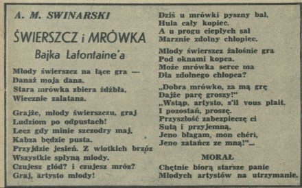 Świersz i mrówka