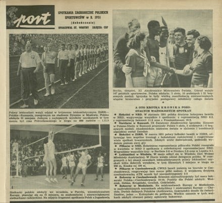 Sport: spotkania zagraniczne polskich sportowców w r. 1951