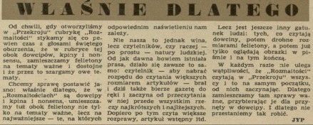 Właśnie dlatego