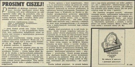 Prosimy ciszej!