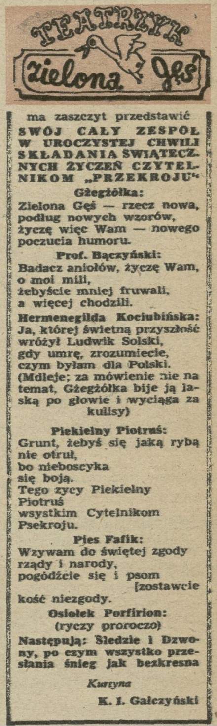 W uroczystej chwili składania świątecznych życzeń czytelnikom "Przekroju"