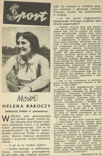 Mówi Helena Rakoczy - mistrzyni Polski w gimnastyce
