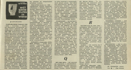 Mały słownik teatru XX wieku – P, R