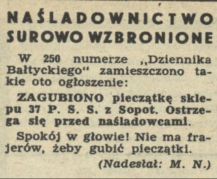 Naśladownictwo surowo wzbronione