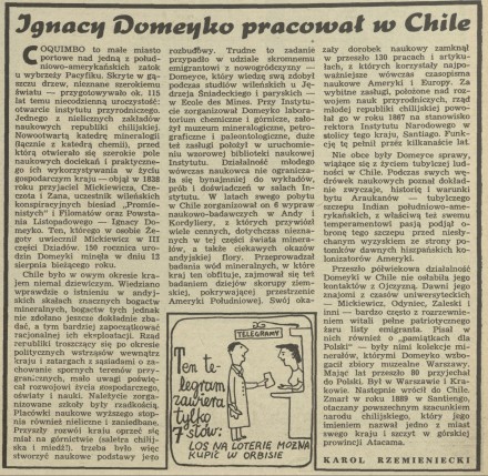 Ignacy Domeyko pracował w Chile
