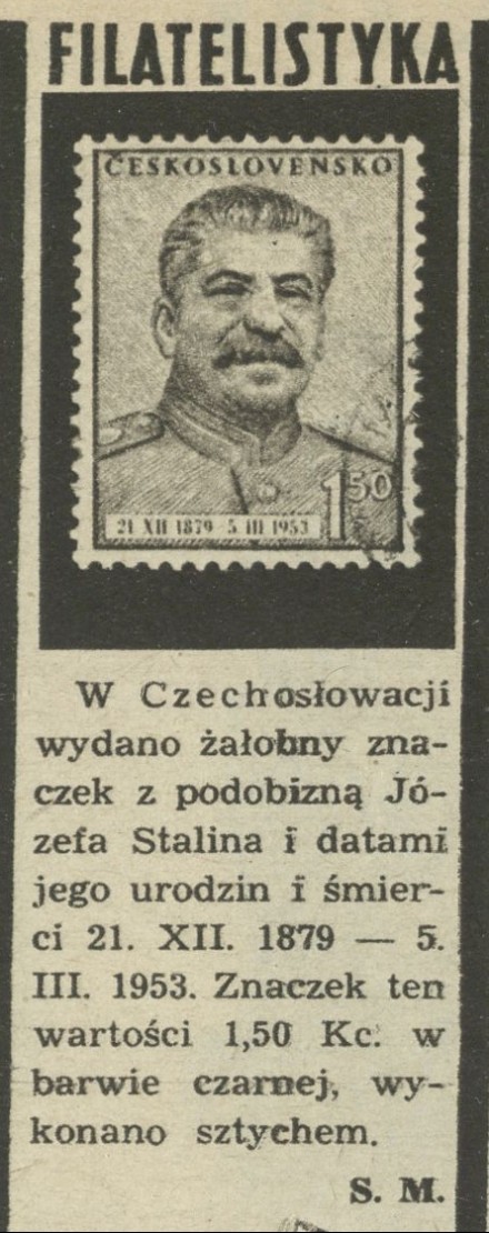 Żałobny znaczek z podobizną Stalina