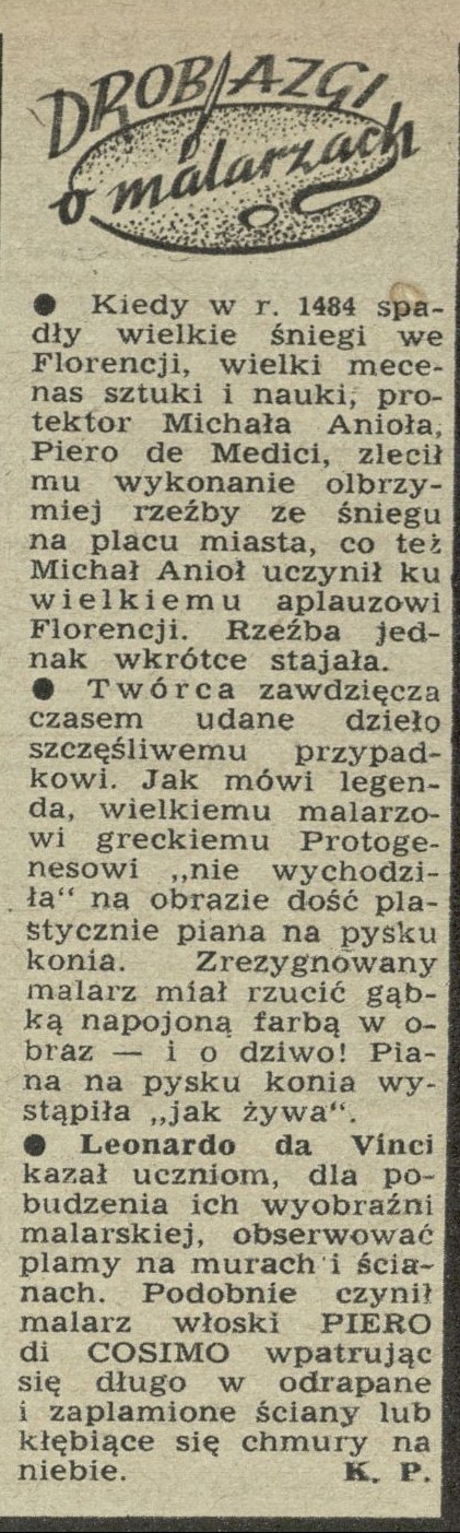 Drobiazgi o malarzach