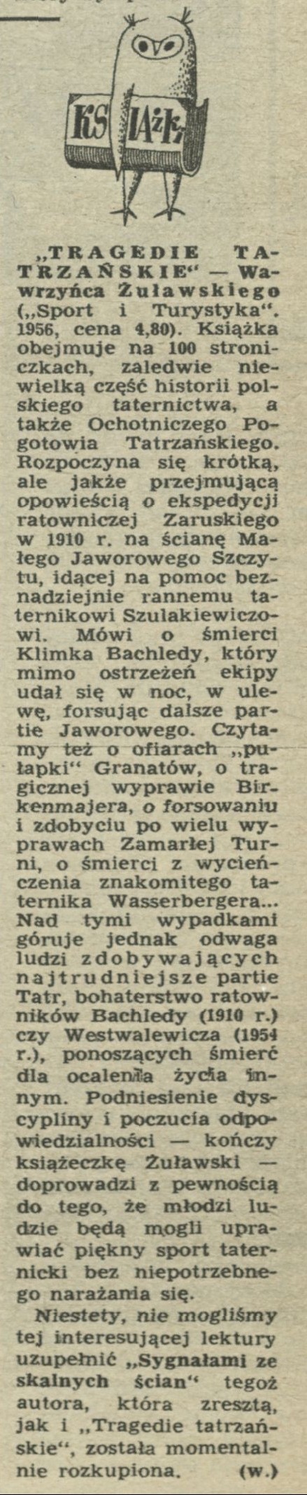"Tragedie tatrzańskie" Wawrzyniec Żuławski
