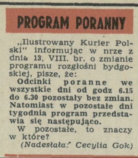 Program poranny