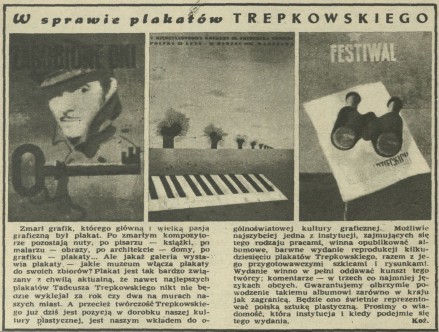 W sprawie plakatów Trepkowskiego