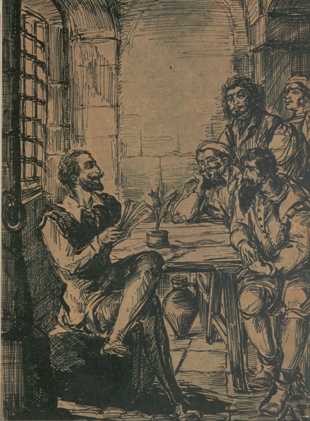 Cervantes odczytuje Don Kichota współwięźniom