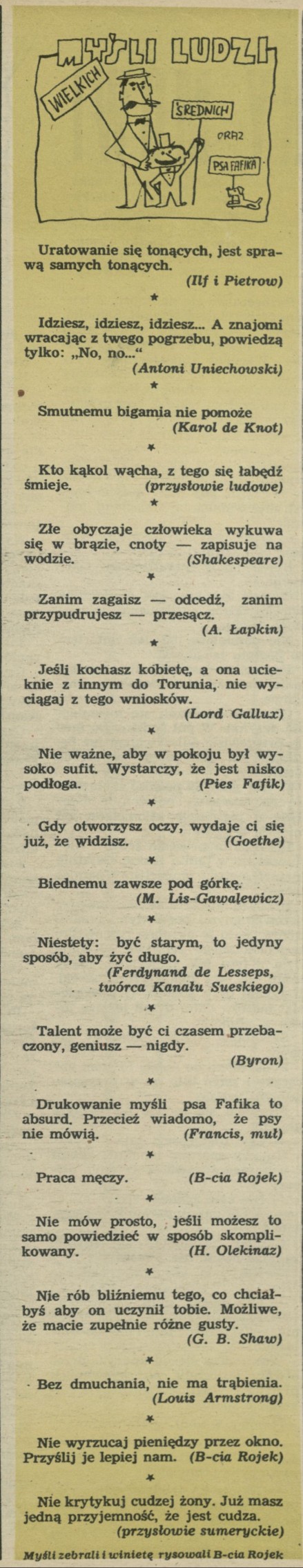 Myśli ludzi wielkich i średnich oraz psa Fafika