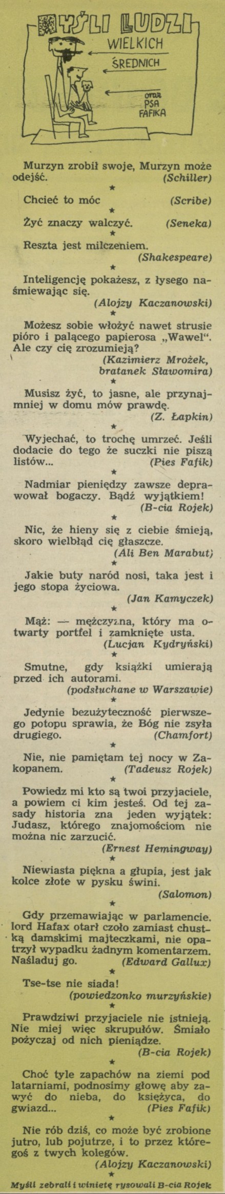 Myśli ludzi wielkich i średnich oraz psa Fafika