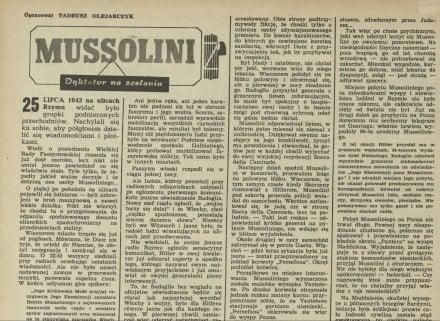 Mussolini - dyktator na zesłaniu