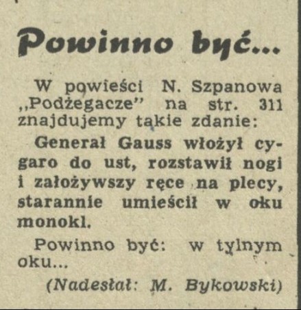 Powinno być...