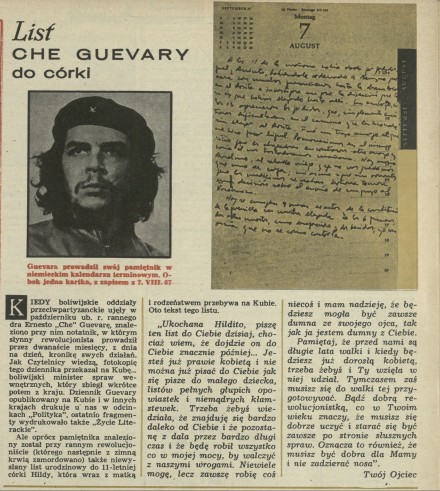 List Che Guevary do córki