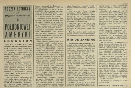 Pocztą lotniczą od Olgierda Budrewicza z Południowej Ameryki